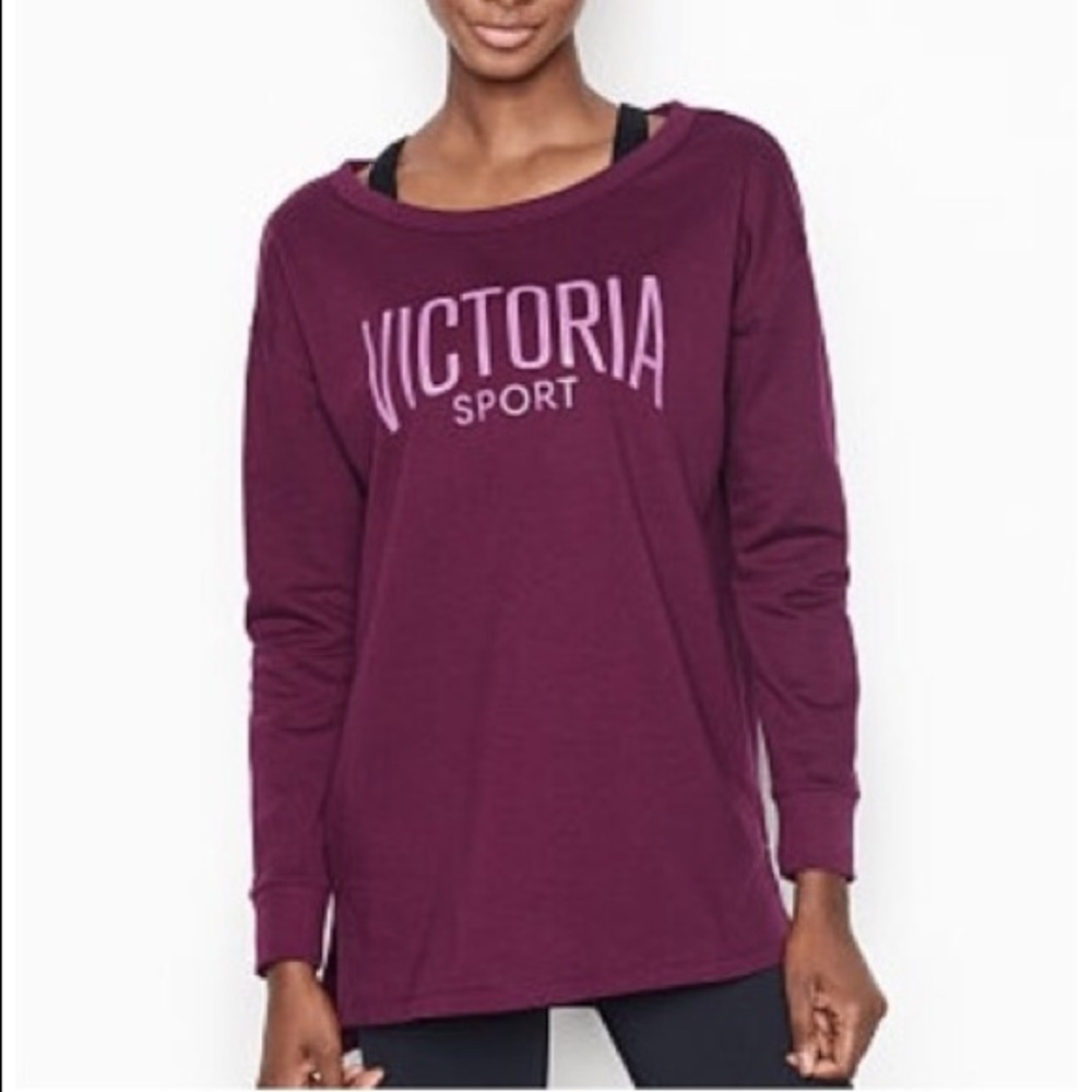 NWT Victoria’s Secret Sport: Rare 🔥Ex Lg Beige Open Back Workout Logo Tunic - Picture 4 of 5